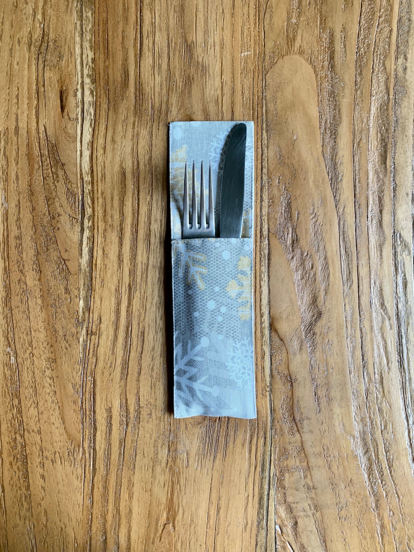 Winter motive Cutlery Holder with snowflake print, Cottom-Poly mix | TeaLurex Oro