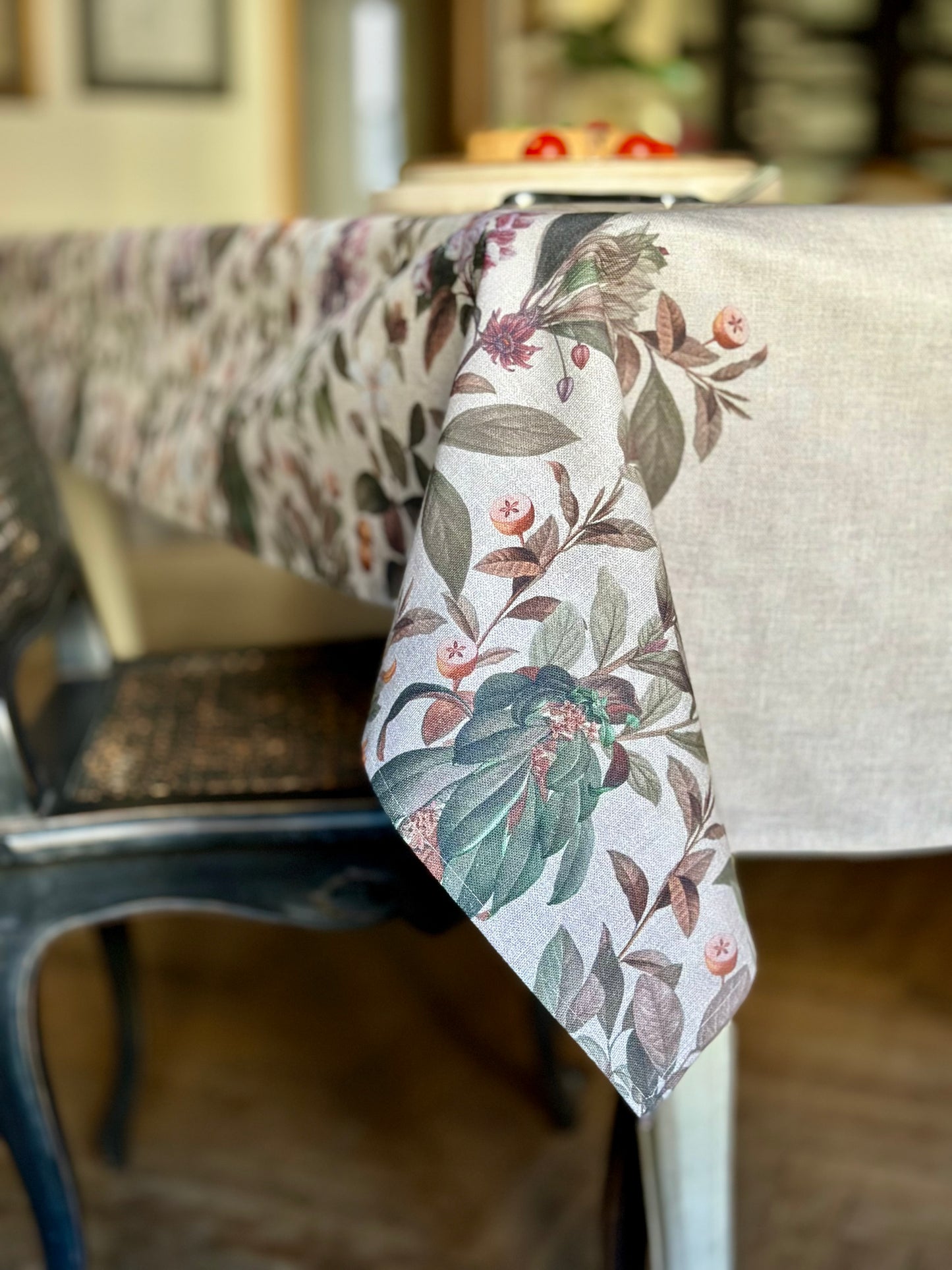 Tablecloth Rectangular, Cotton, Printed | Natural Bouquet Pure