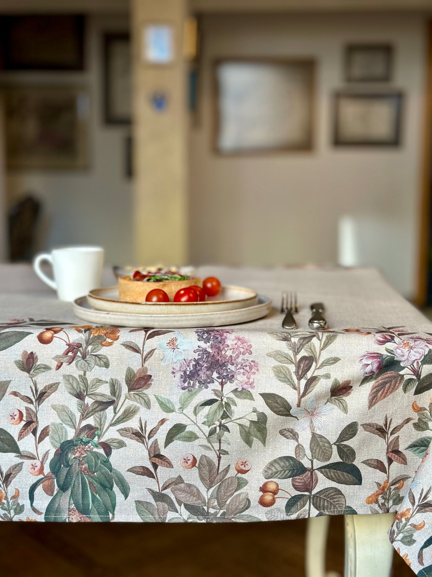 Tablecloth Rectangular, Cotton, Printed | Natural Bouquet Pure