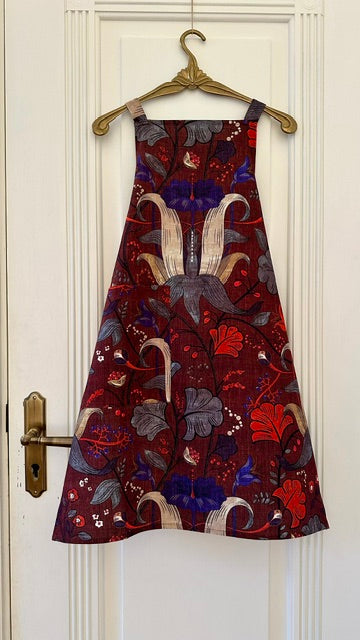 Ladies Apron Simple, S-L size, 100% cotton, printed | Red Drama