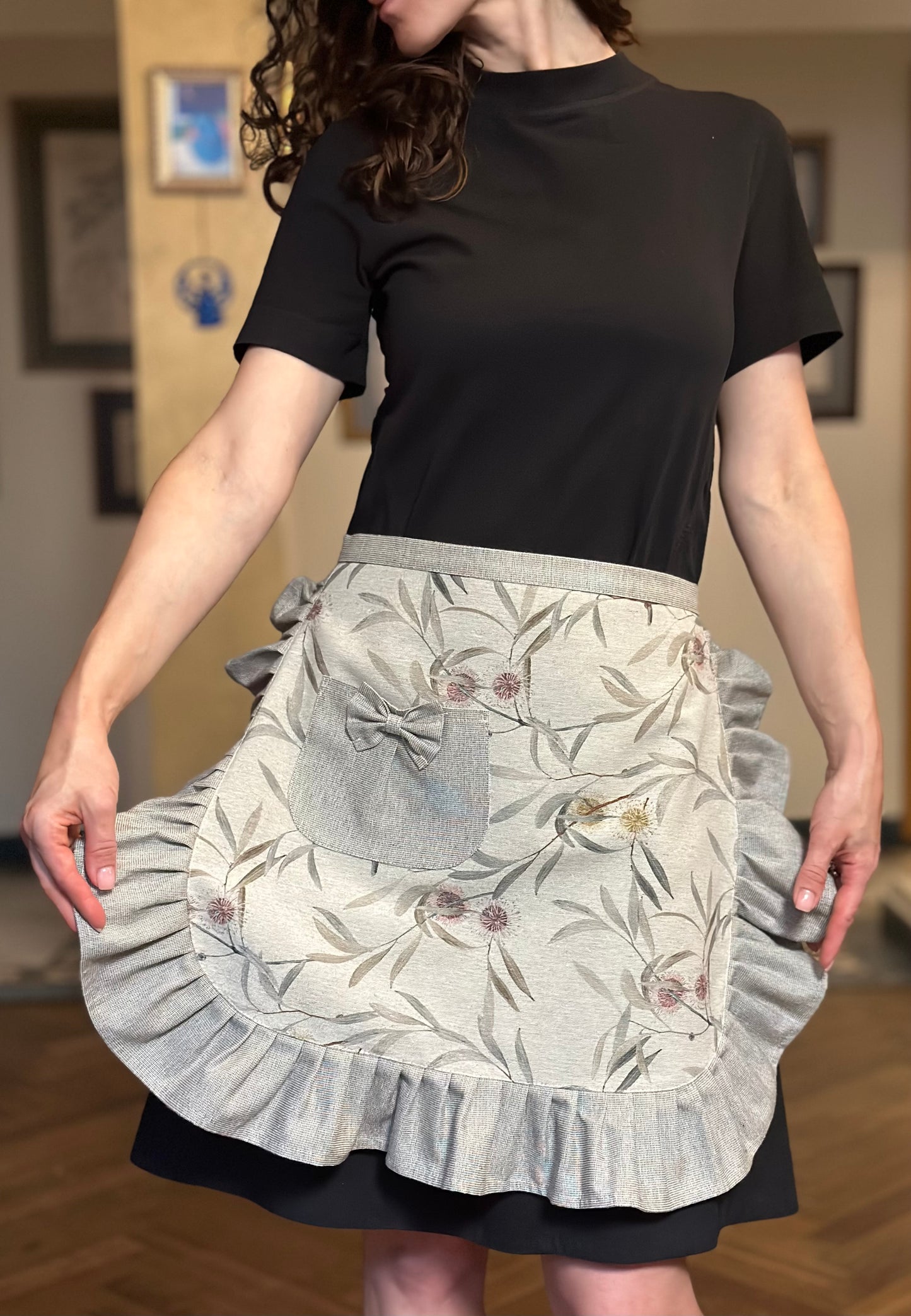 Ladies Half Apron, recycled cotton, Printed | Pipo Fresno