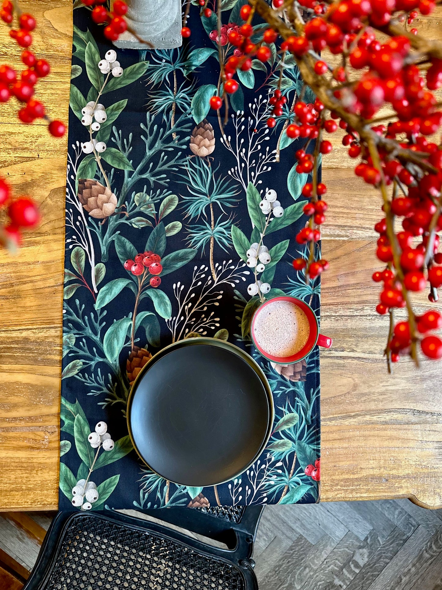 Christmas Table Runner with Tassels, different sizes | Christmas Forest