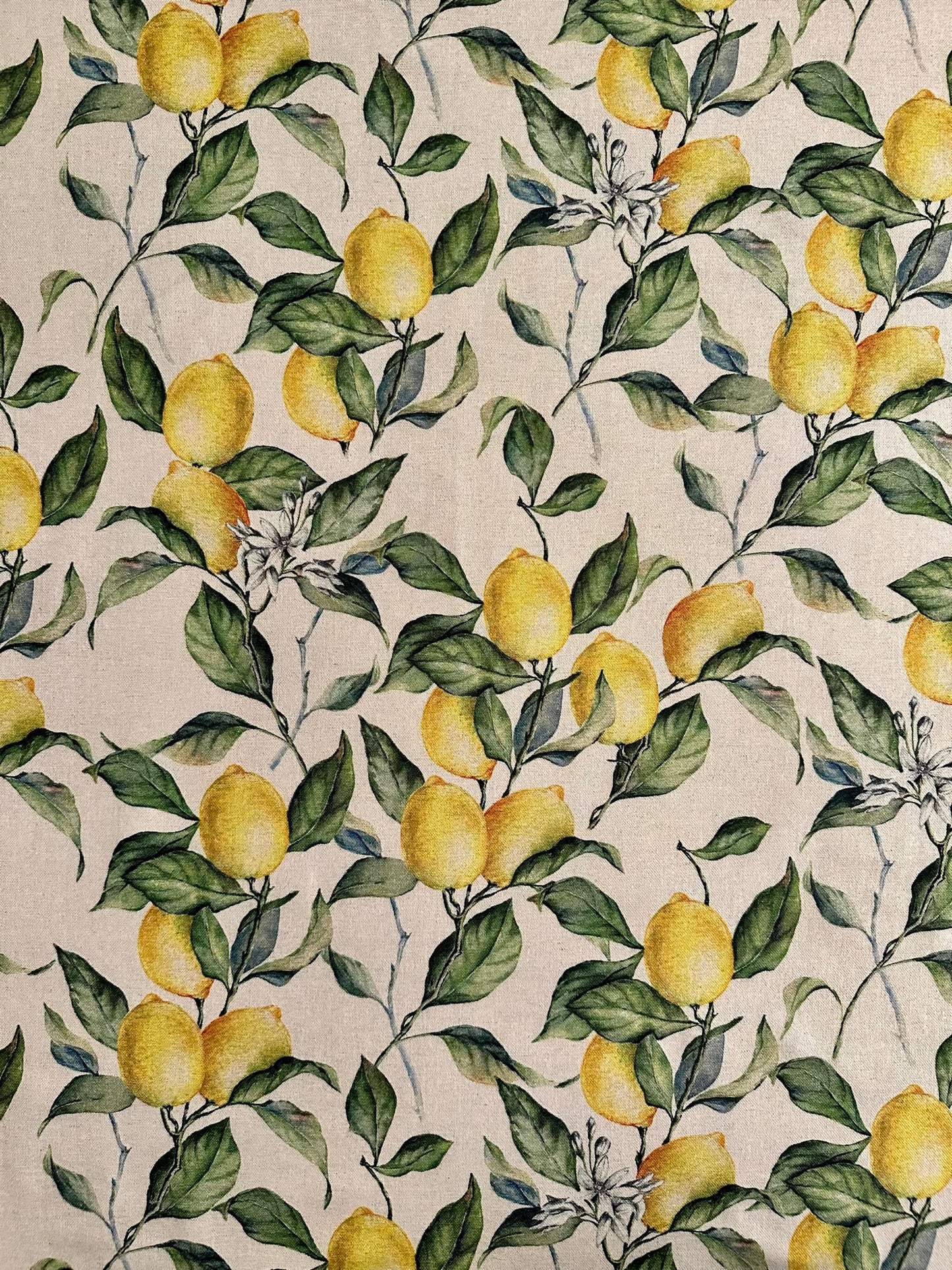 Ladies Apron with Ruffles, Linen - Cotton Mix, Printed | Lemon Linen