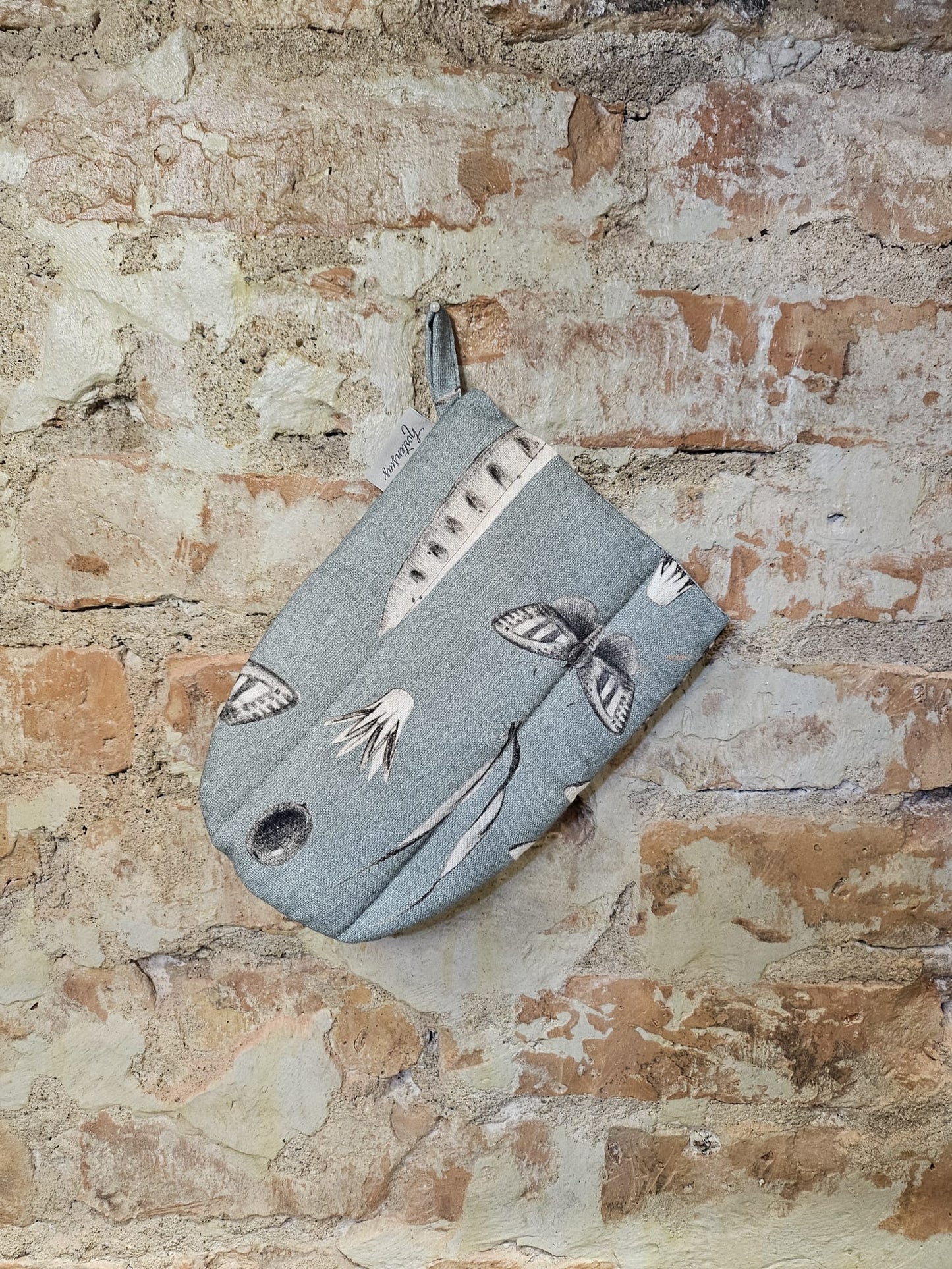 Handcrafted Kitchen Oven Mitt | Seeds Aqua