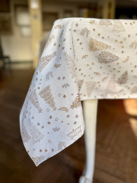 Winter rectangular Tablecloth, Festive Motive, Christmas Motive | Golden Forest