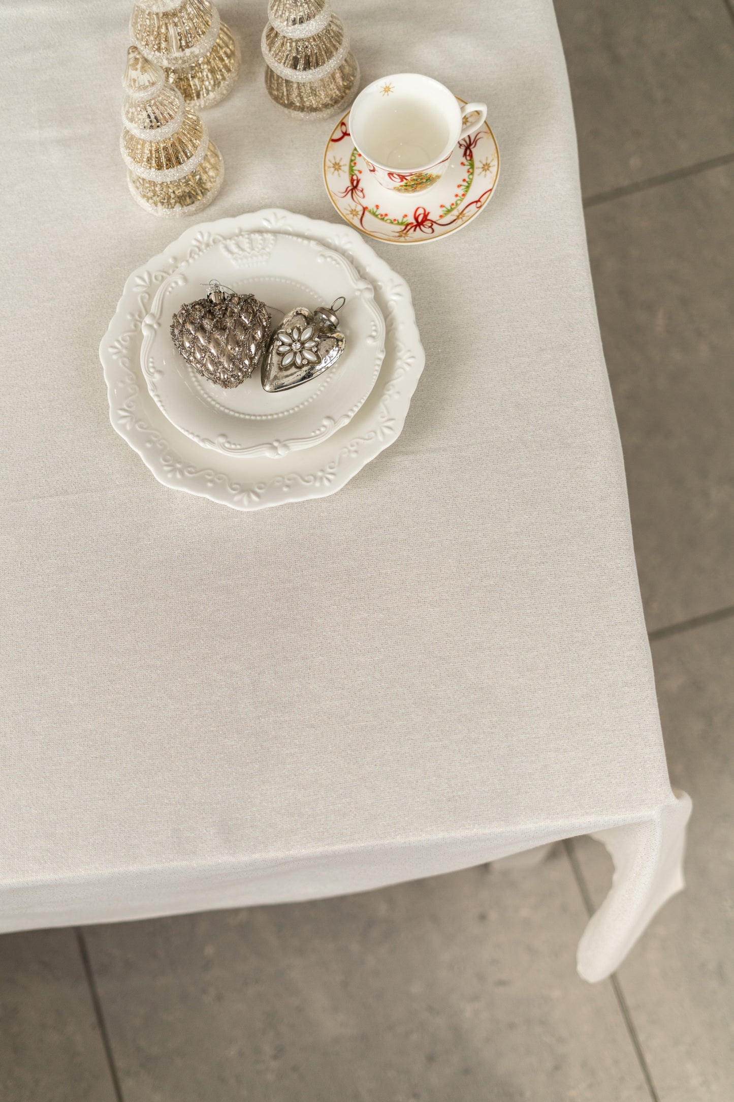 Tablecloth rectangular, poly-cotton blend, printed. | Liso Crudo Oro