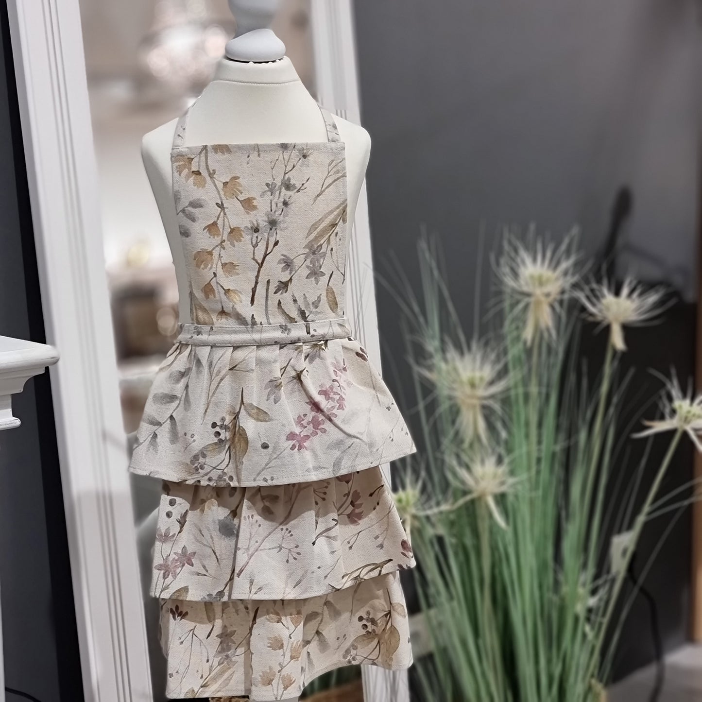 Kids’ Apron with Ruffles, Linen-Cotton Mix, Printed | Aitana