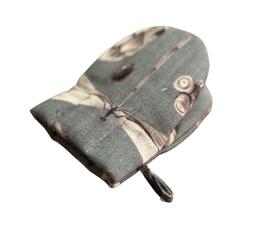Oven Glove Small with Double Wool Filling, 100% Cotton, Printed | Seeds Aqua