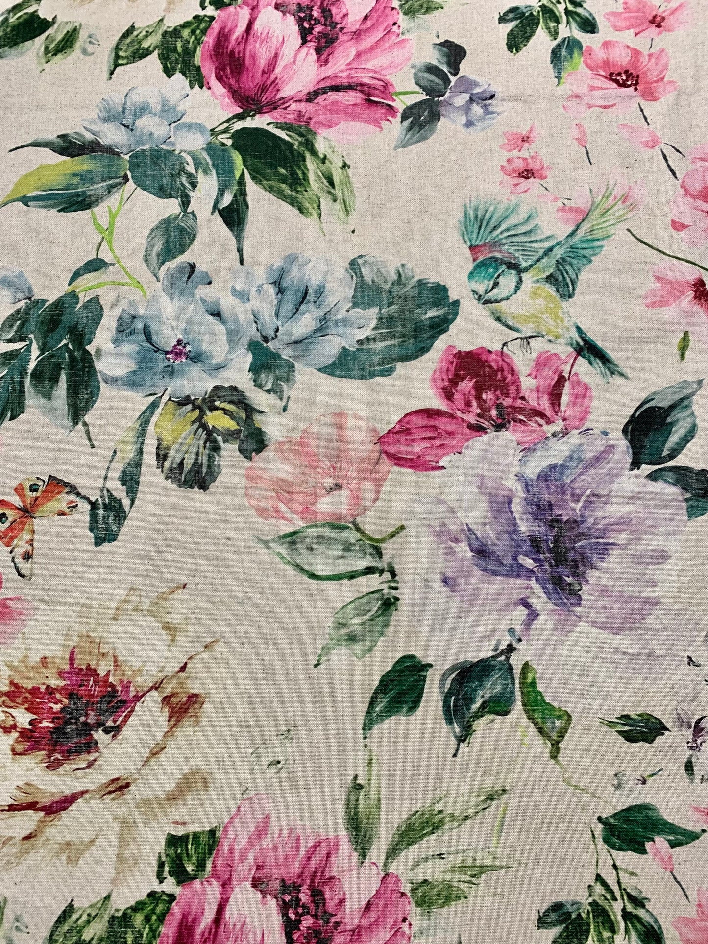 Round Tablecloth, Linen-Cotton Mix, Printed | Night Flower