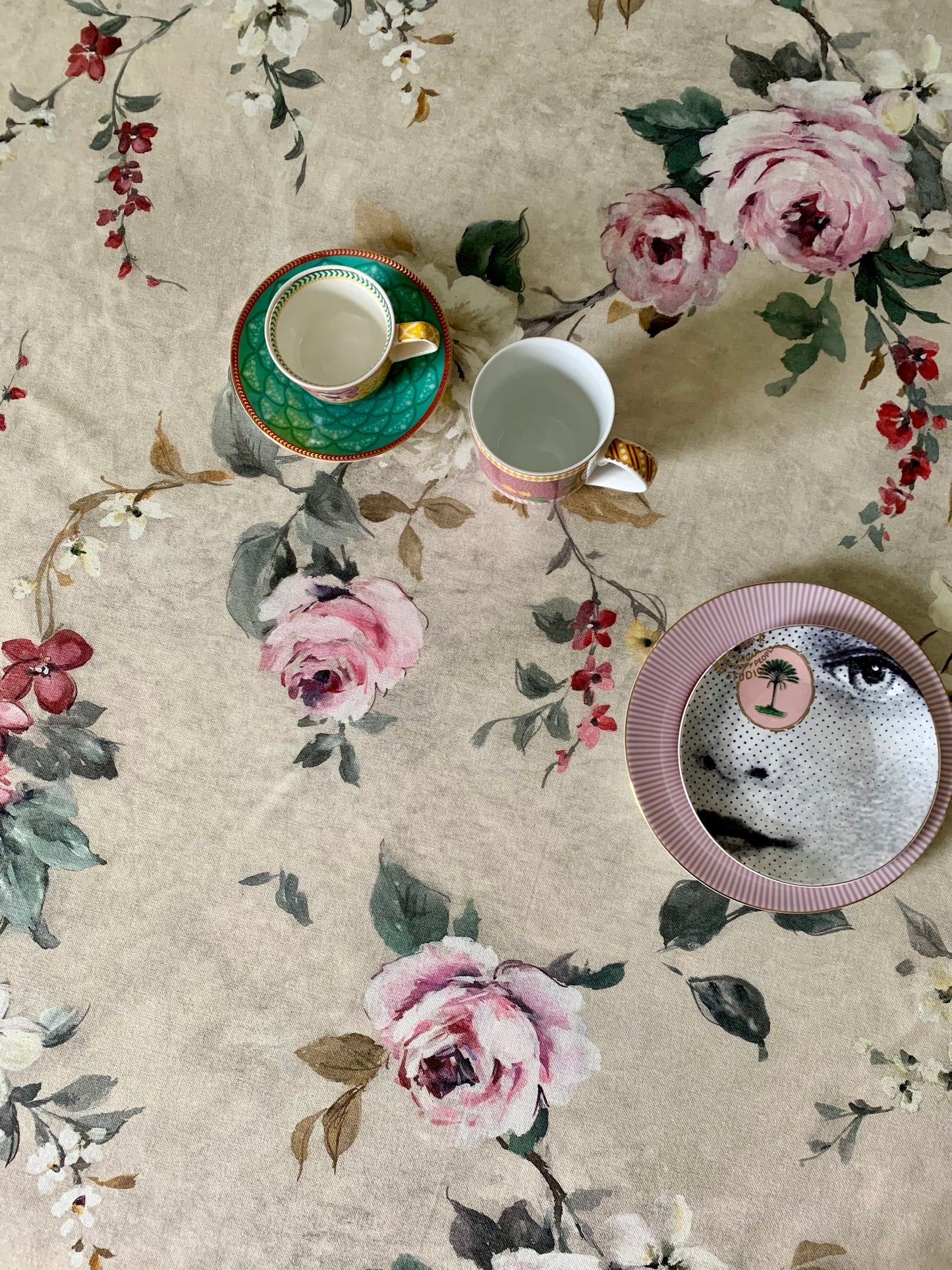 Round Tablecloth, 100% Organic Cotton, Printed | Lexington