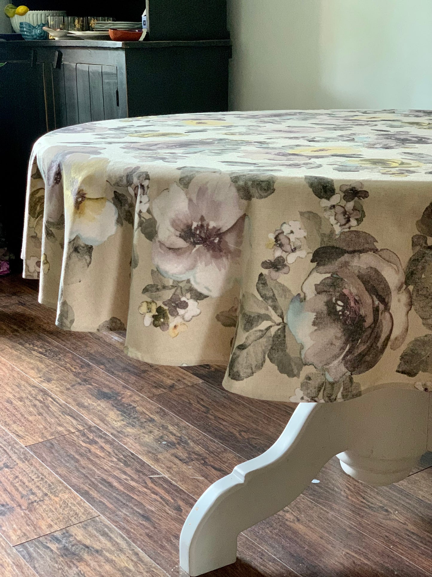 Round Tablecloth, Poly-Cotton Mix, Printed | Akane