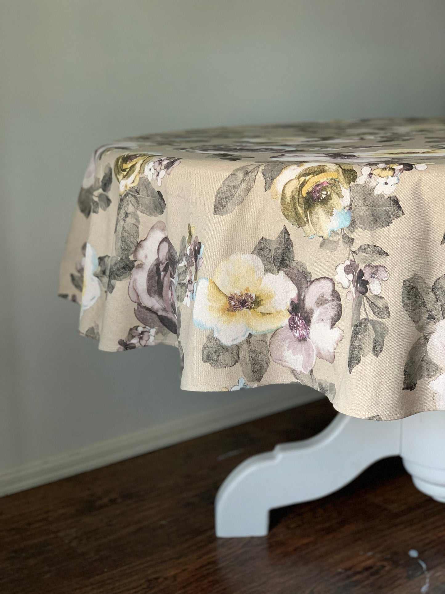 Round Tablecloth, Poly-Cotton Mix, Printed | Akane