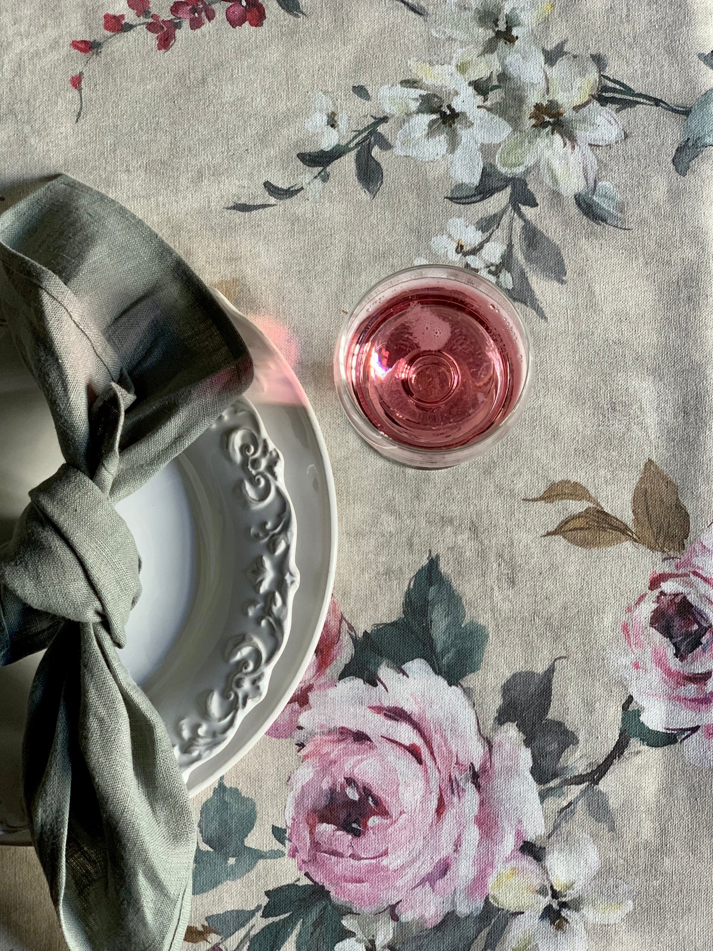 Round Tablecloth, 100% Organic Cotton, Printed | Lexington