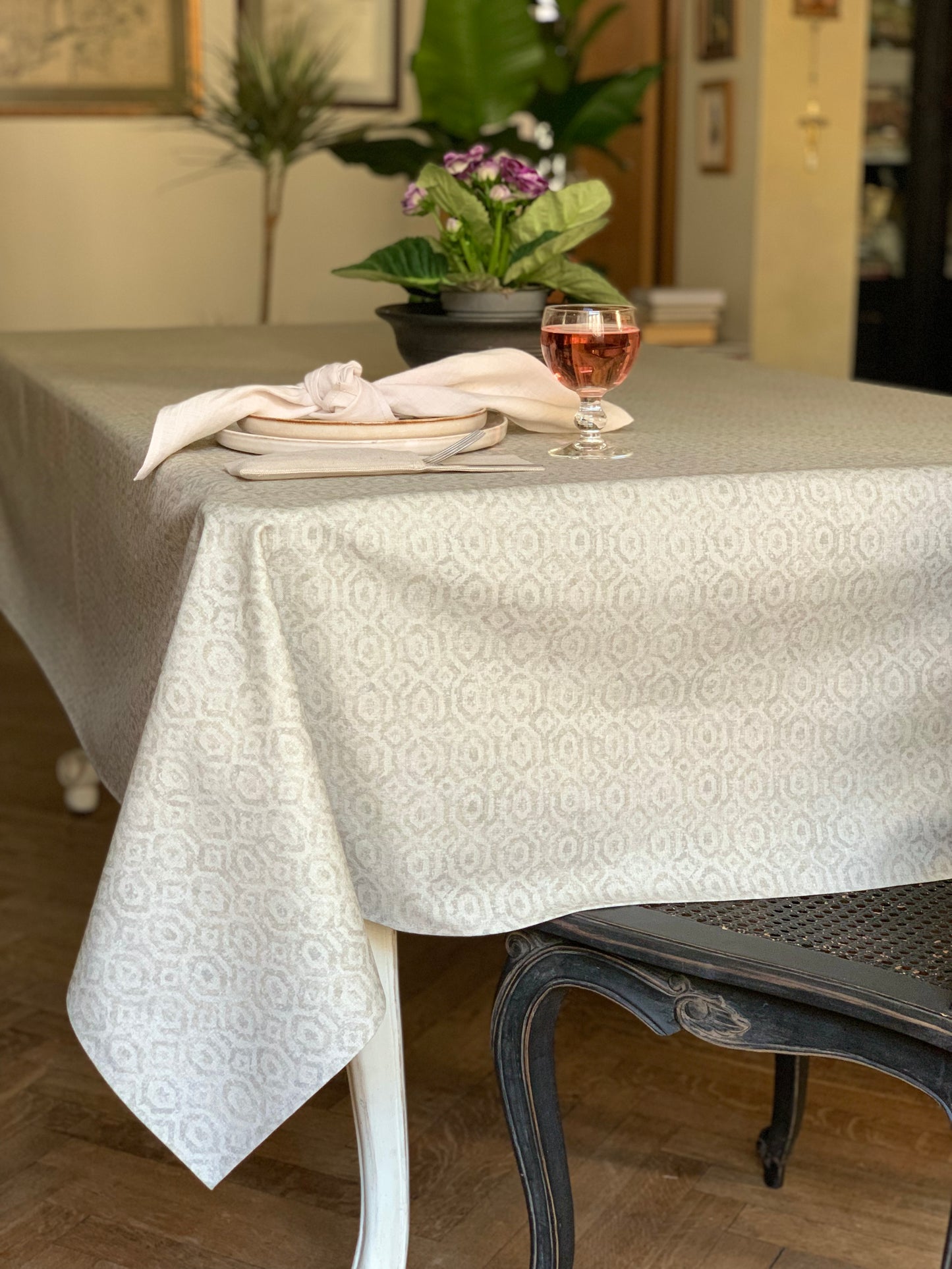 Rectangle Tablecloth, 100% Organic Cotton, Printed | Helga