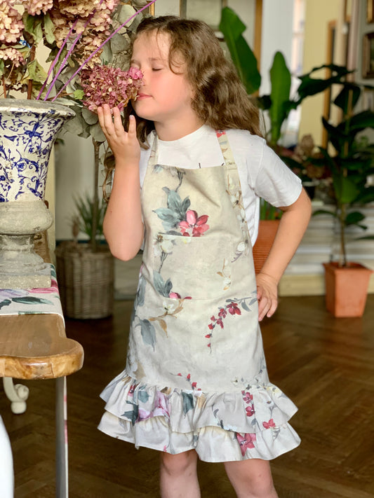 Teen Girls Apron, 100% Organic Cotton, Printed | Lexington