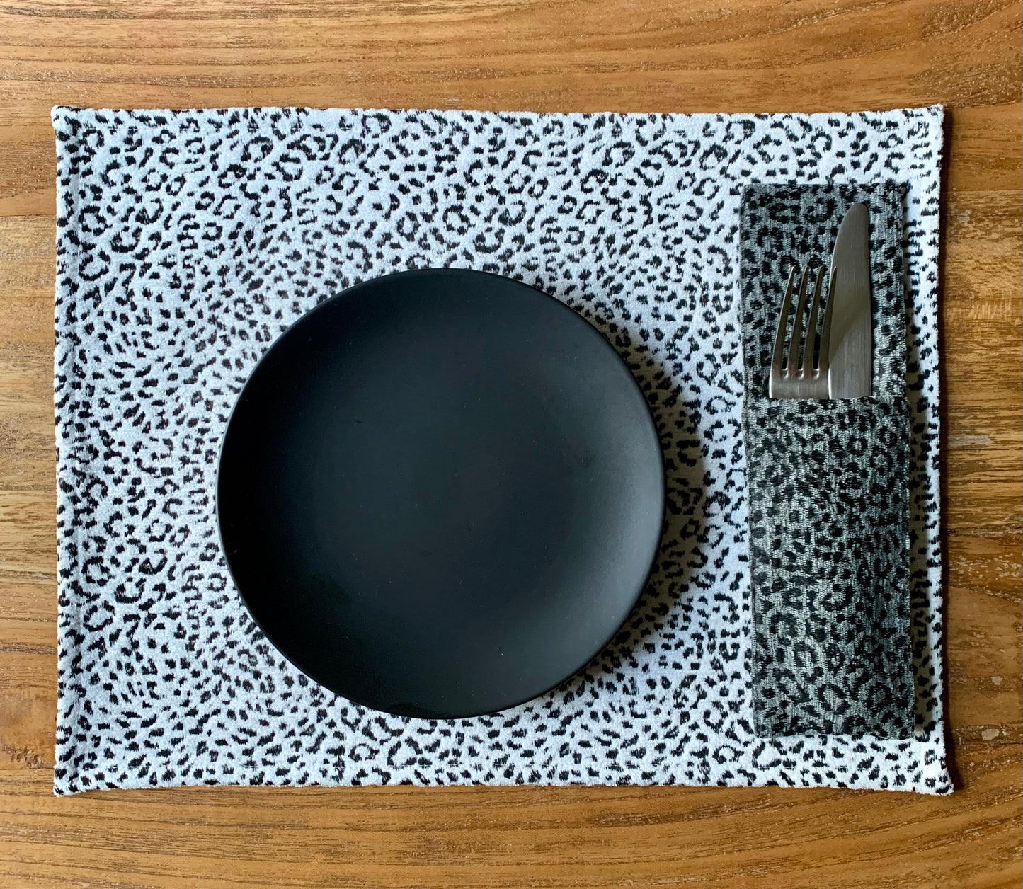 Cutlery Holder 7 x 25 cm of Chenille Jacquard | Jungle