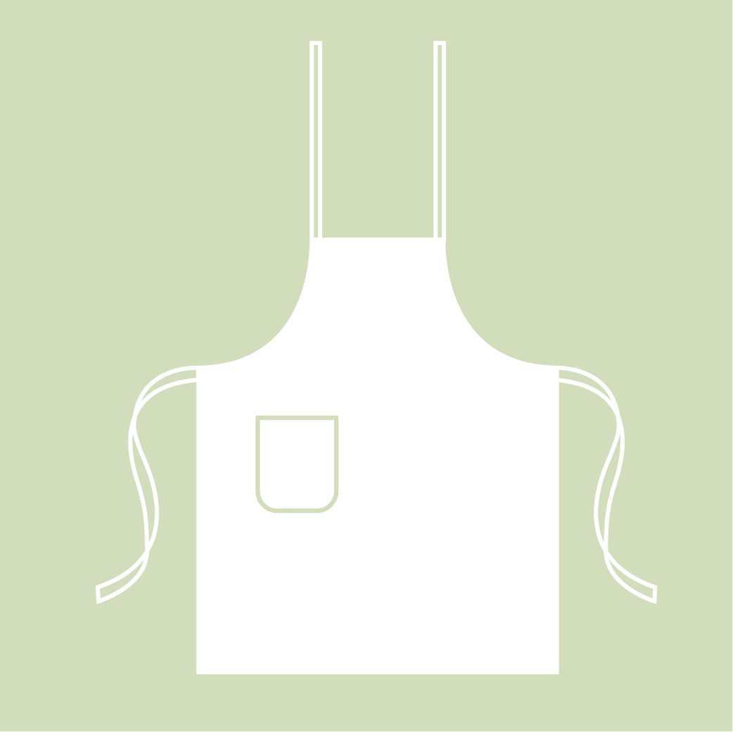 Ladies' Apron Simple, S-L Size, 100% Cotton, Printed | Seeds Aqua