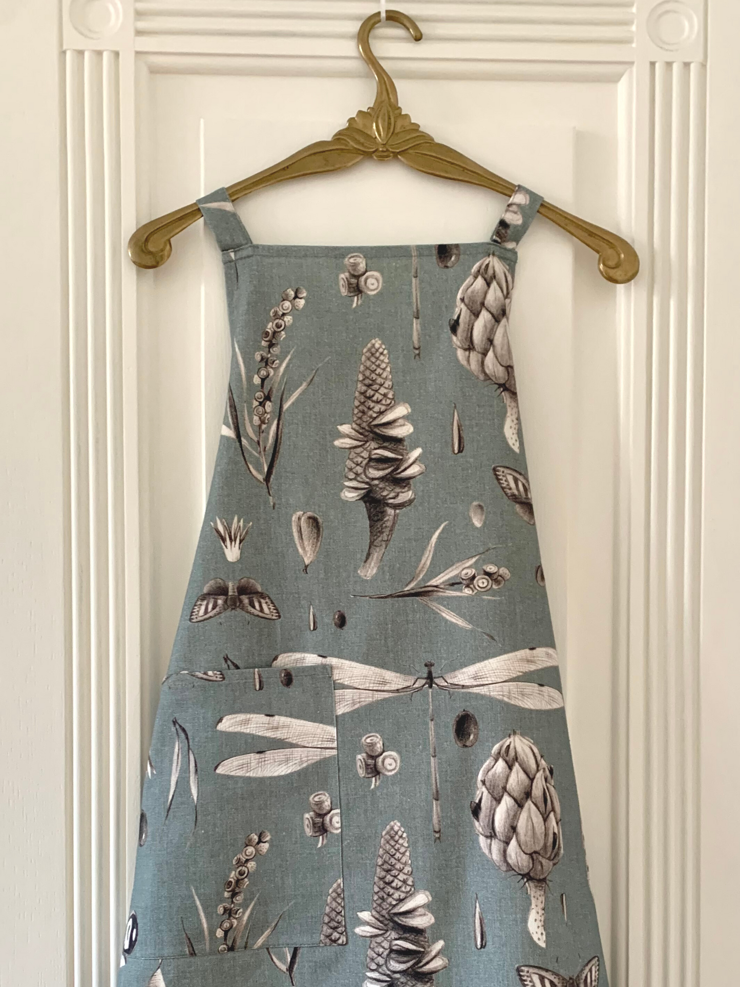 Ladies' Apron Simple, S-L Size, 100% Cotton, Printed | Seeds Aqua