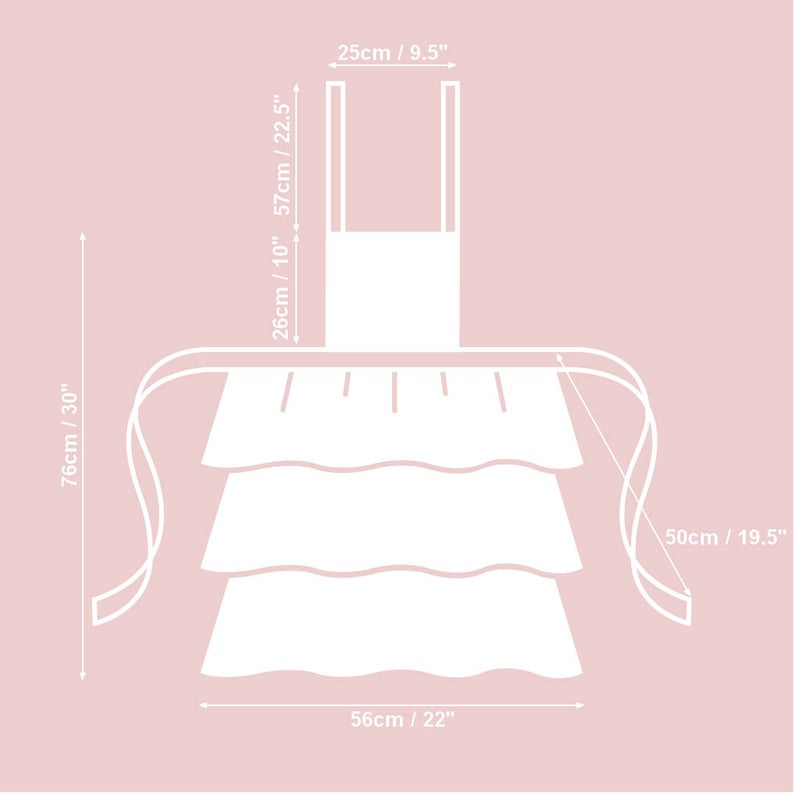 Ladies Apron With Ruffles, Poly-cotton Mix, Printed | Flower Big