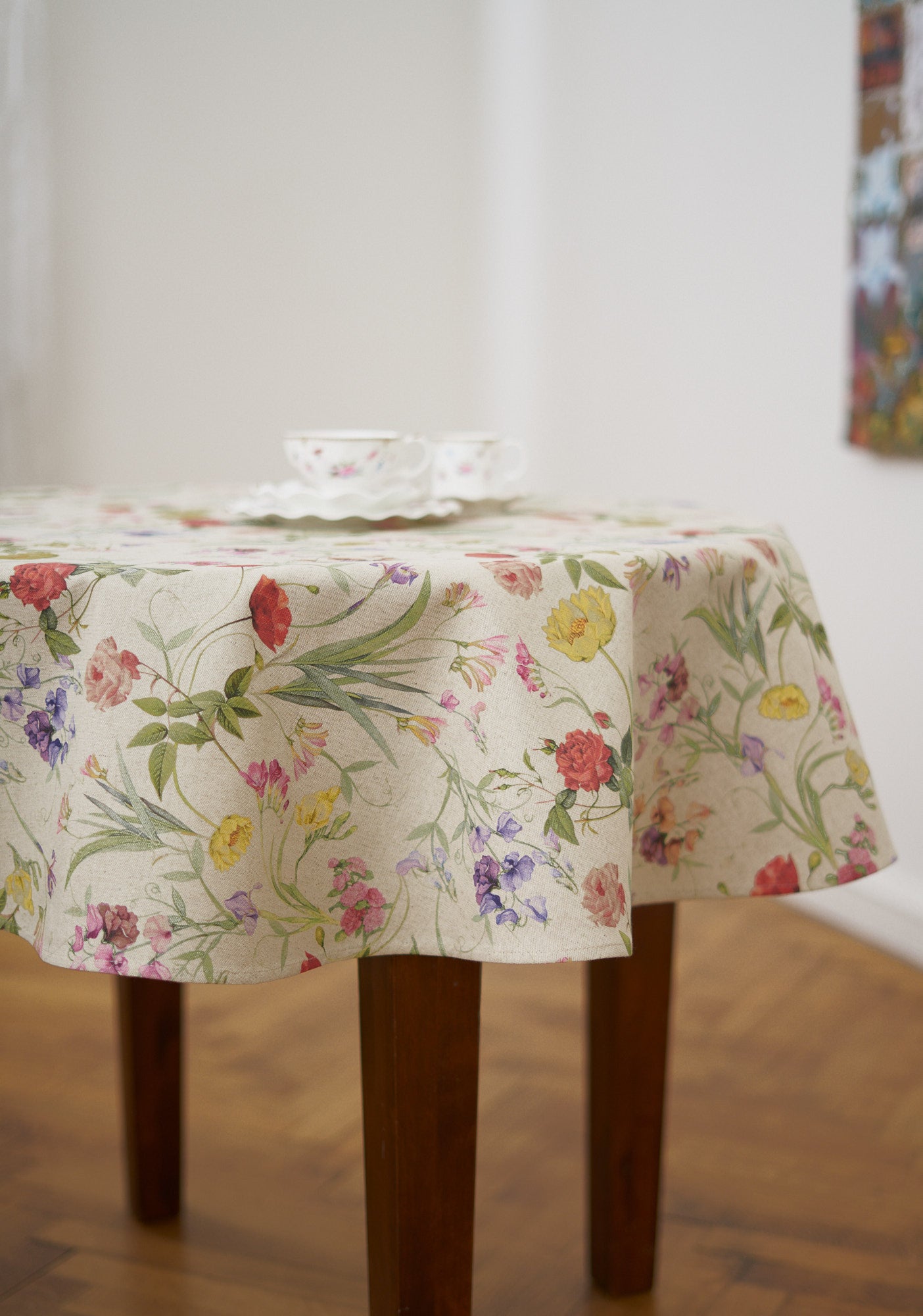 Round Tablecloth, Cotton-Linen mix, printed | Blossom