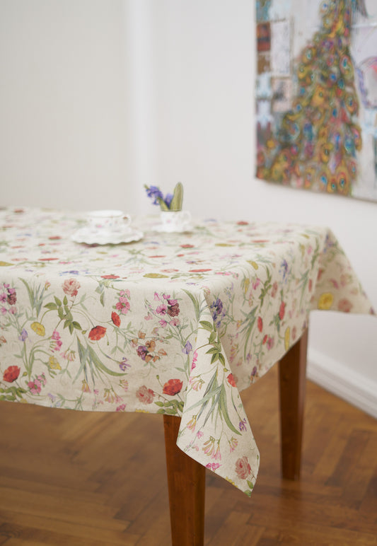 Rectangular Tablecloth, Cotton-Linen mix, printed | Blossom
