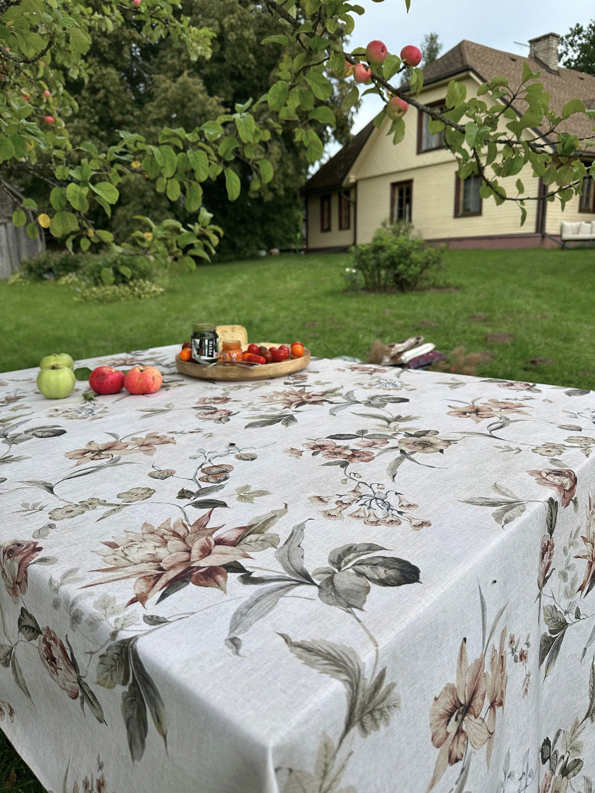 Floral Tablecloth, Cotton Blend Botanical Tablecloth | Harmony Garden
