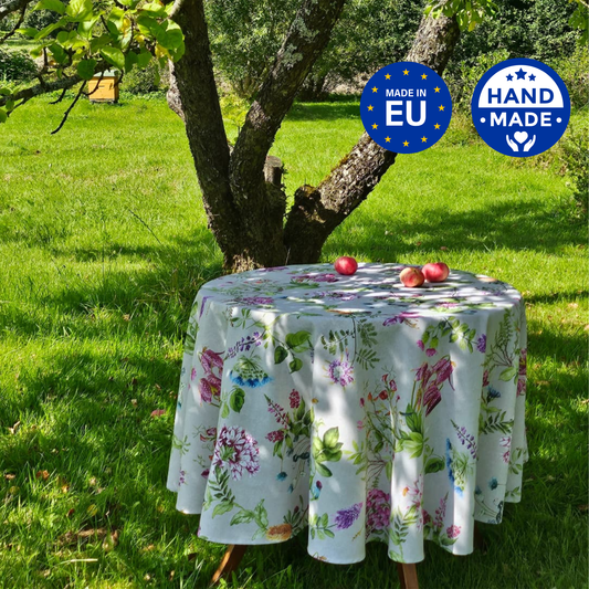Round Floral Tablecloth, Poly-Cotton Mix, Printed | Botanico
