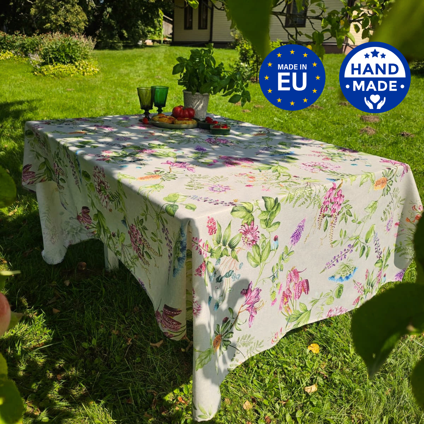 Rectangular Tablecloth, Poly-cotton Mix, Printed | Botanico