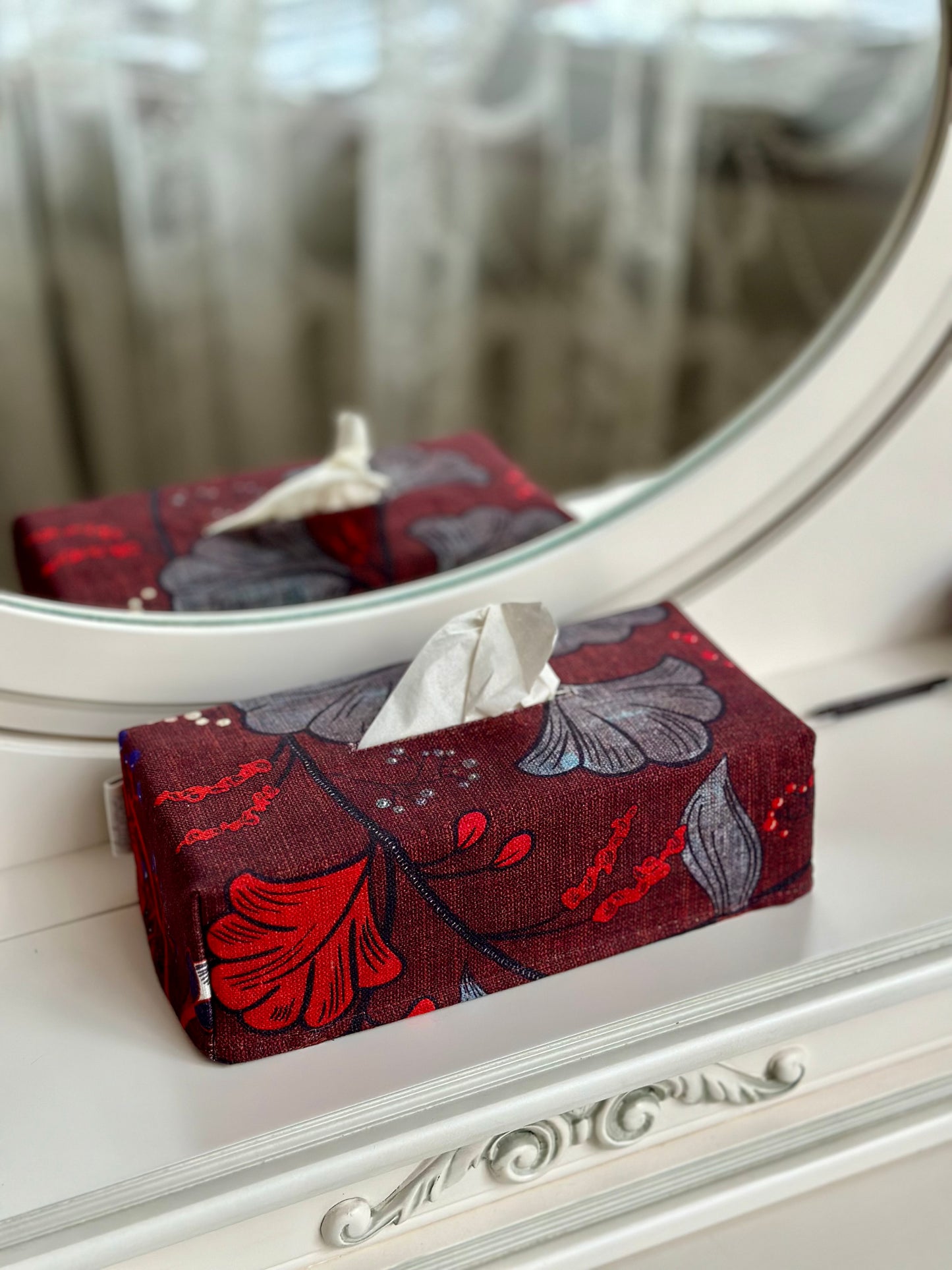 Tissue Box Cover | Red Drama