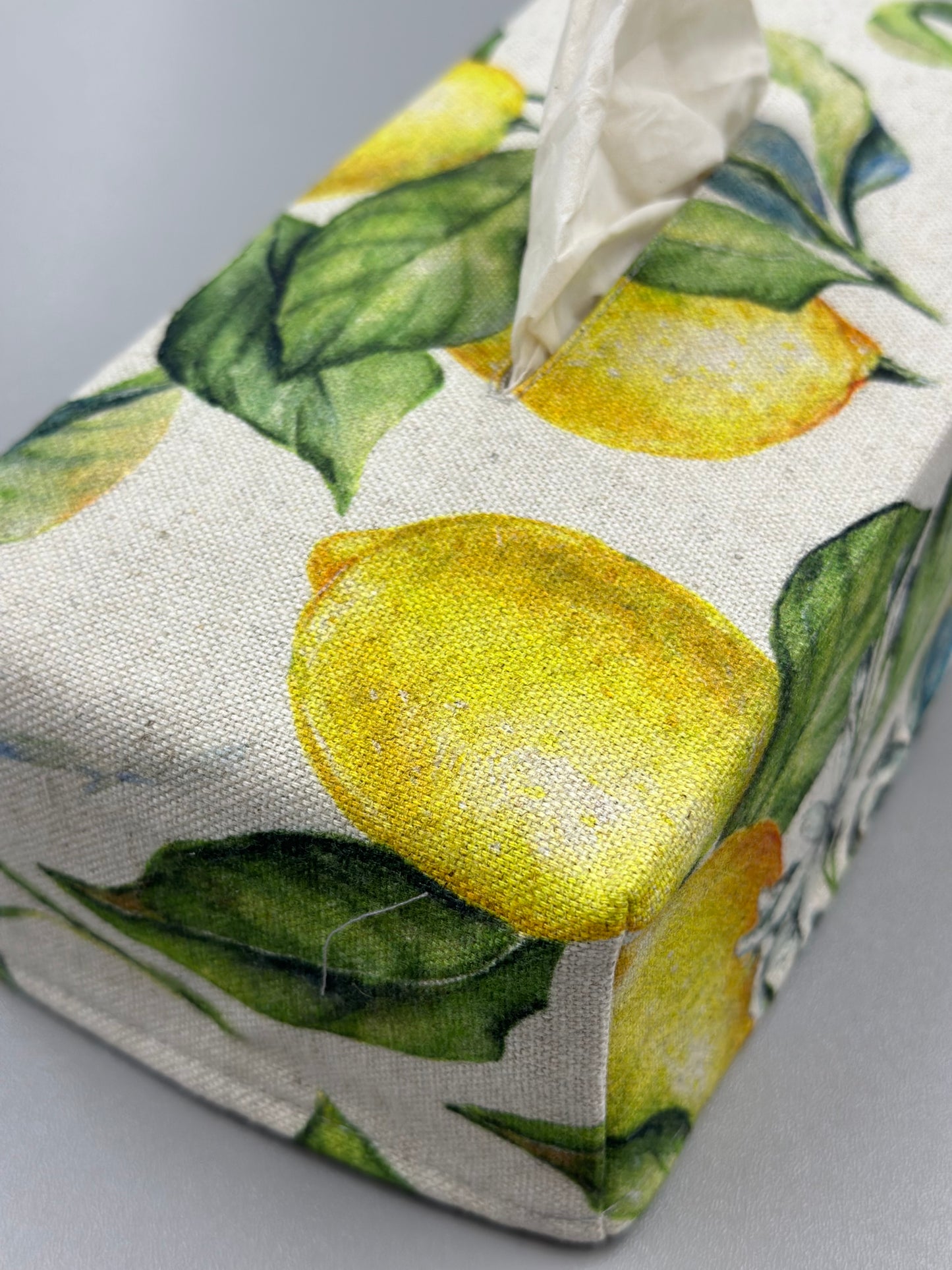 Tissue Box Cover | Lemon Linen