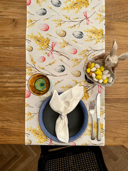 Table Runner, 100% Cotton, Printed | Easter Happy