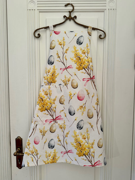 Ladies Apron Simple, S-L size, 100% cotton, printed | Easter Happy