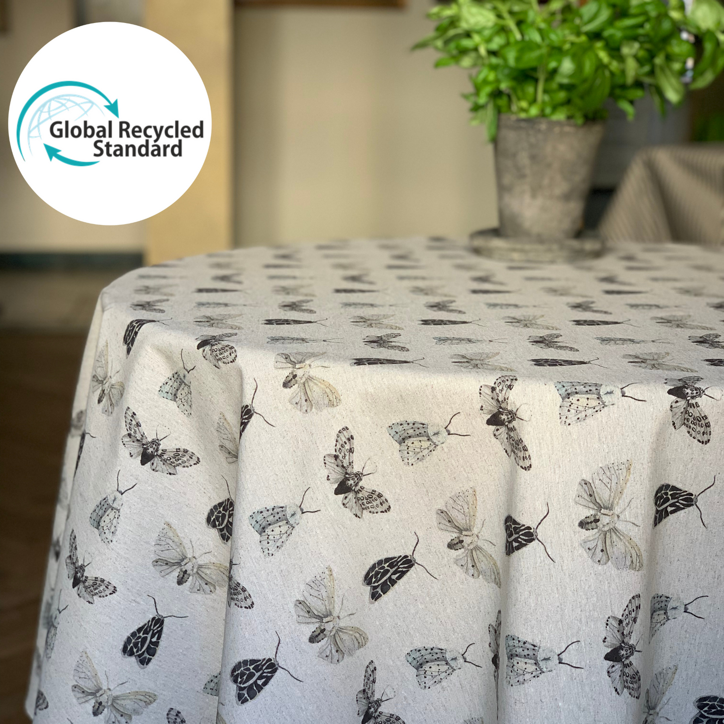 Round Tablecloth, Recycled Cotton, Printed | Nord Wings
