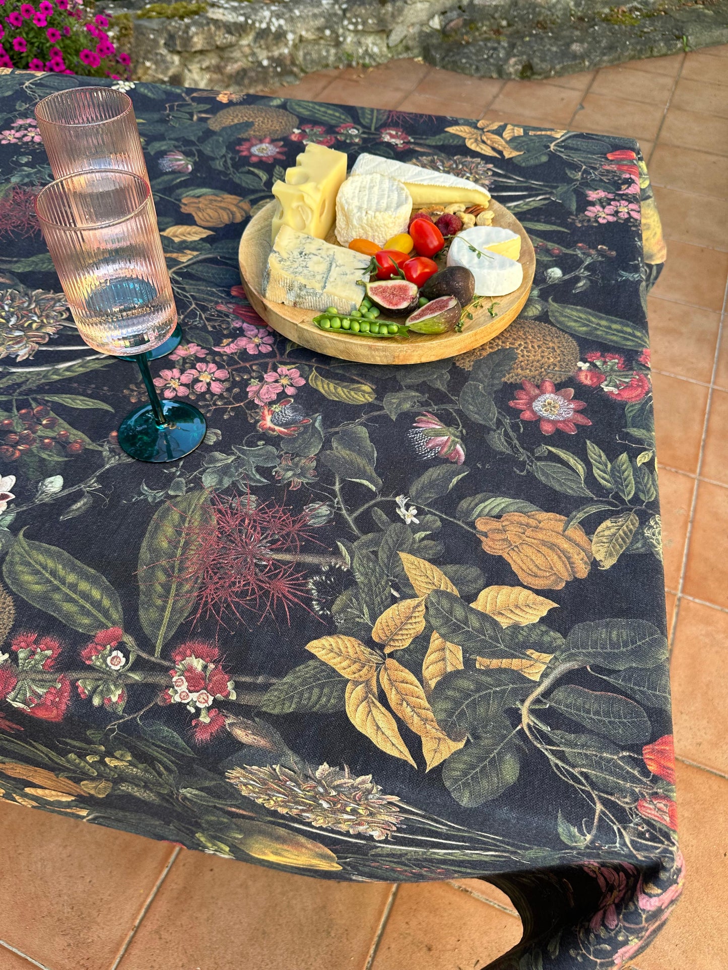 Tablecloth Square/Rectangular, linen-cotton mix, printed | Exotic Night