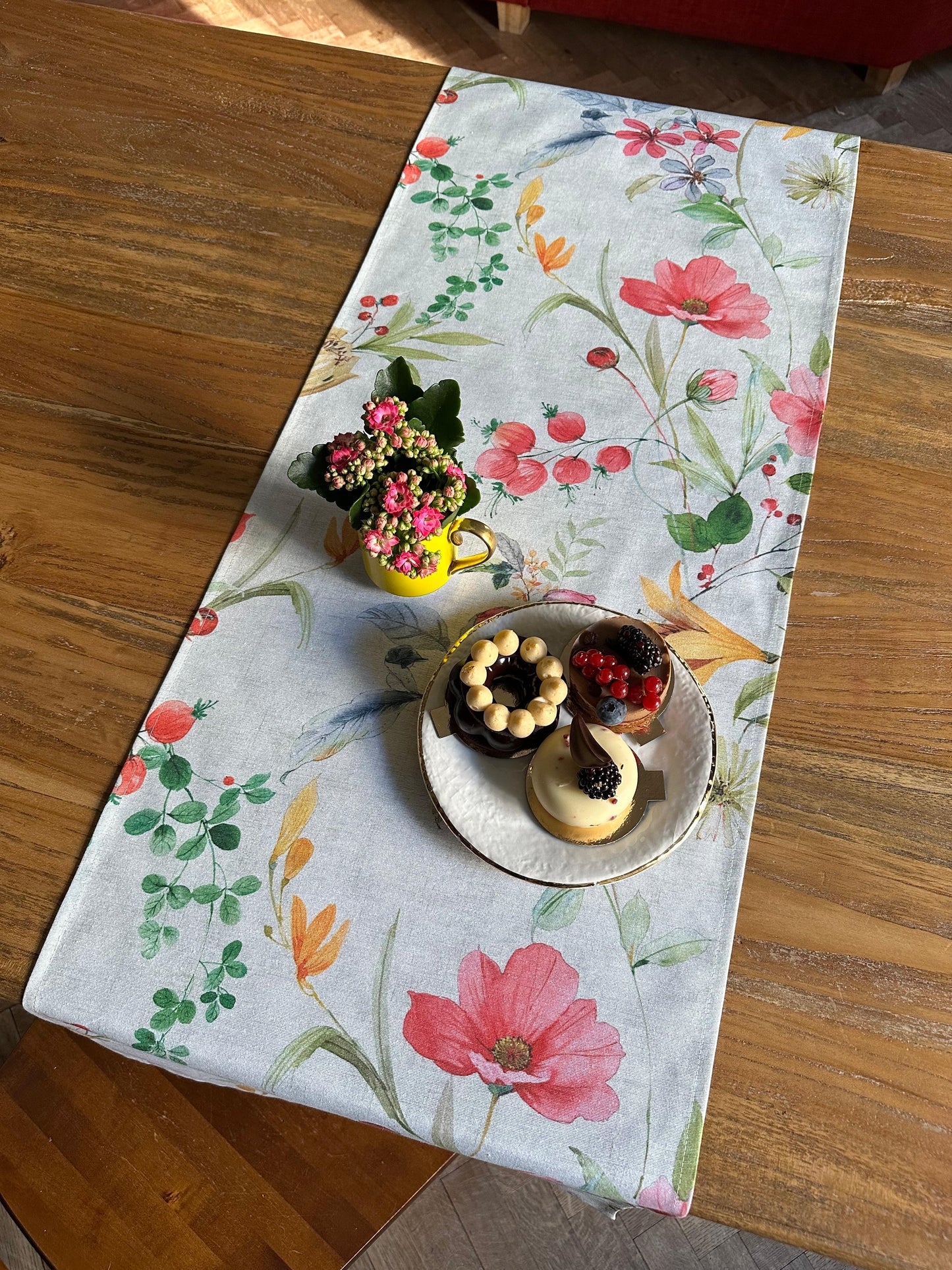 Table Runner, Poly-cotton Mix, Printed | Color in Bloom