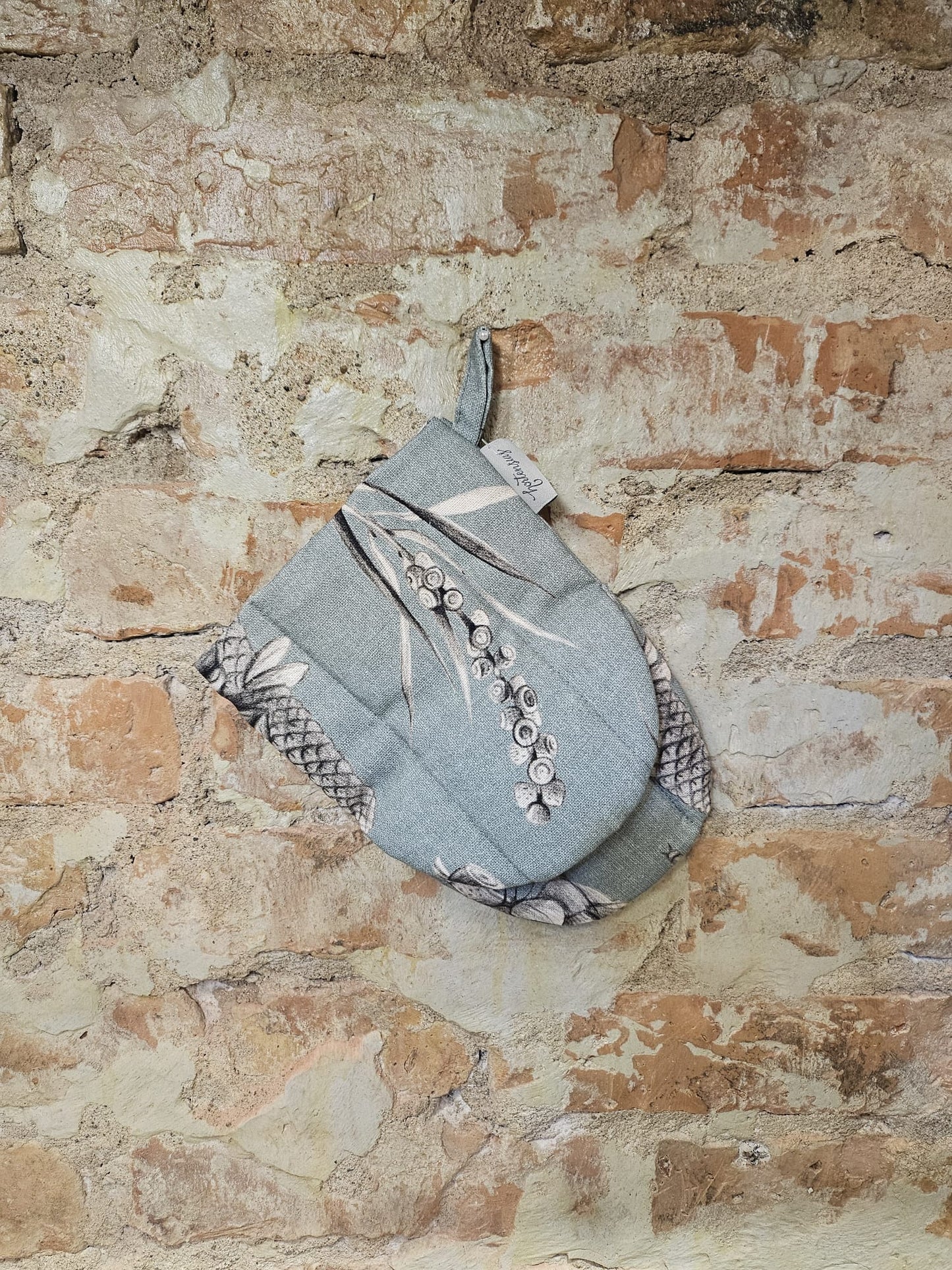Handcrafted Kitchen Oven Mitt | Seeds Aqua