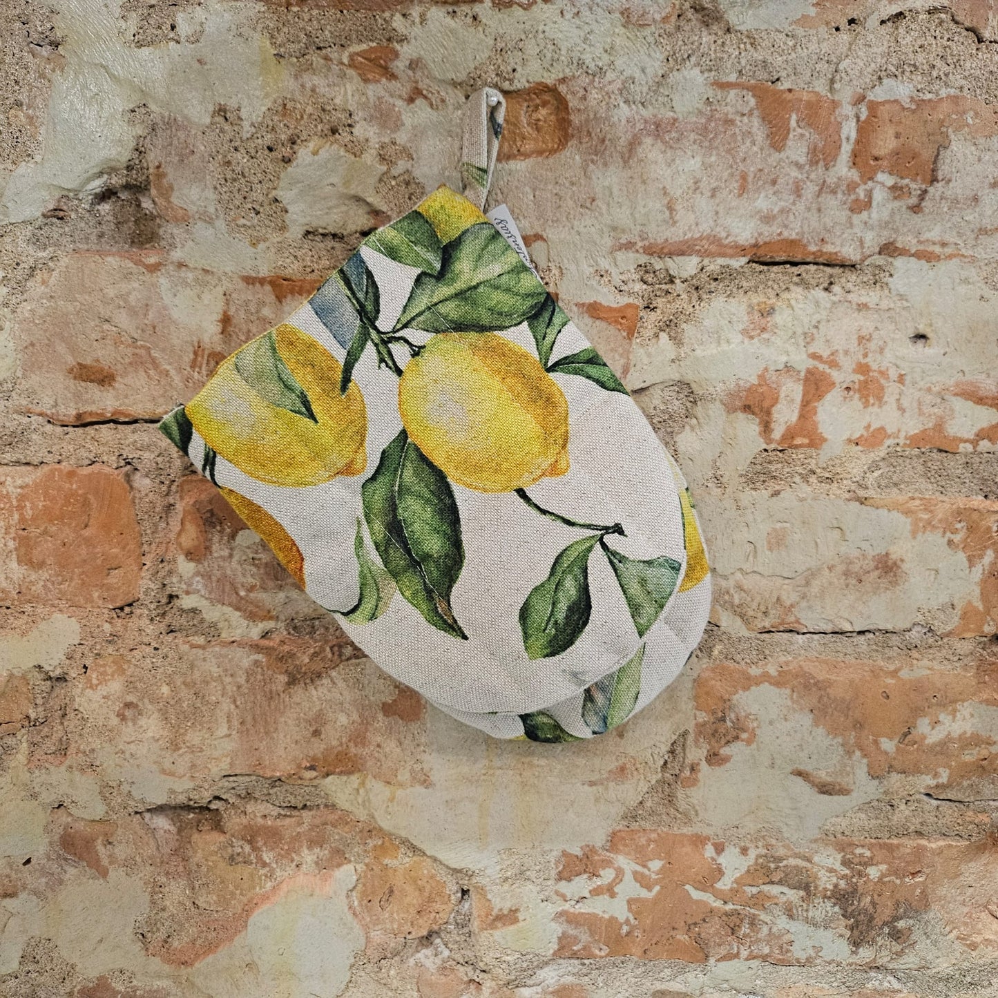 Handcrafted Kitchen Oven Mitt | Lemon Linen