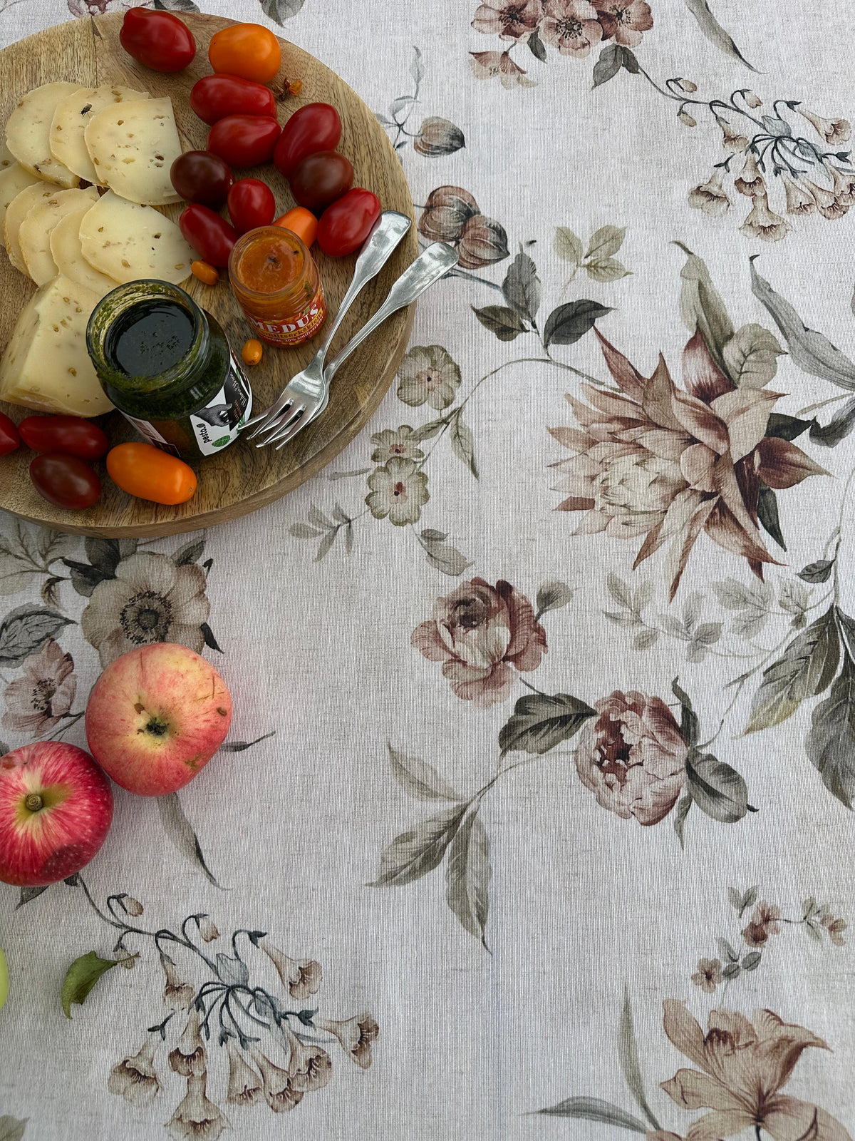 Floral Tablecloth, Cotton Blend Botanical Tablecloth | Harmony Garden