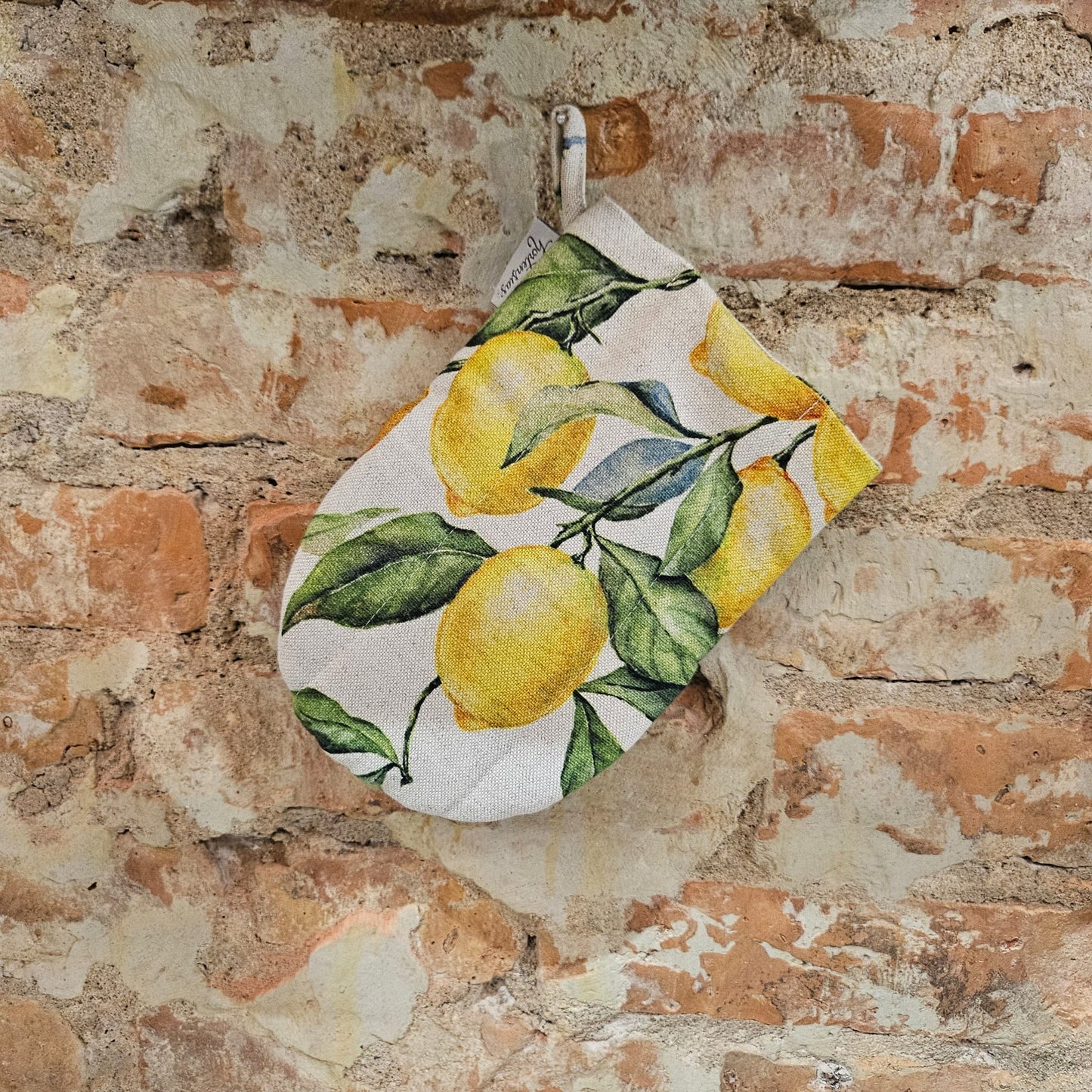 Handcrafted Kitchen Oven Mitt | Lemon Linen