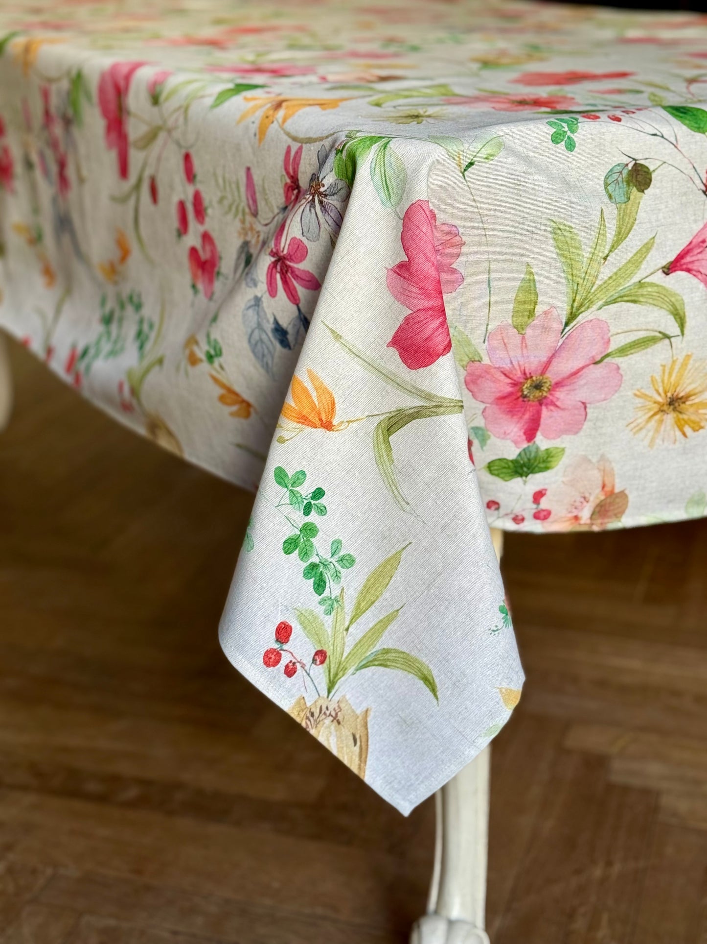 Rectangular Tablecloth, Poly-cotton Mix, Printed | Color In Bloom