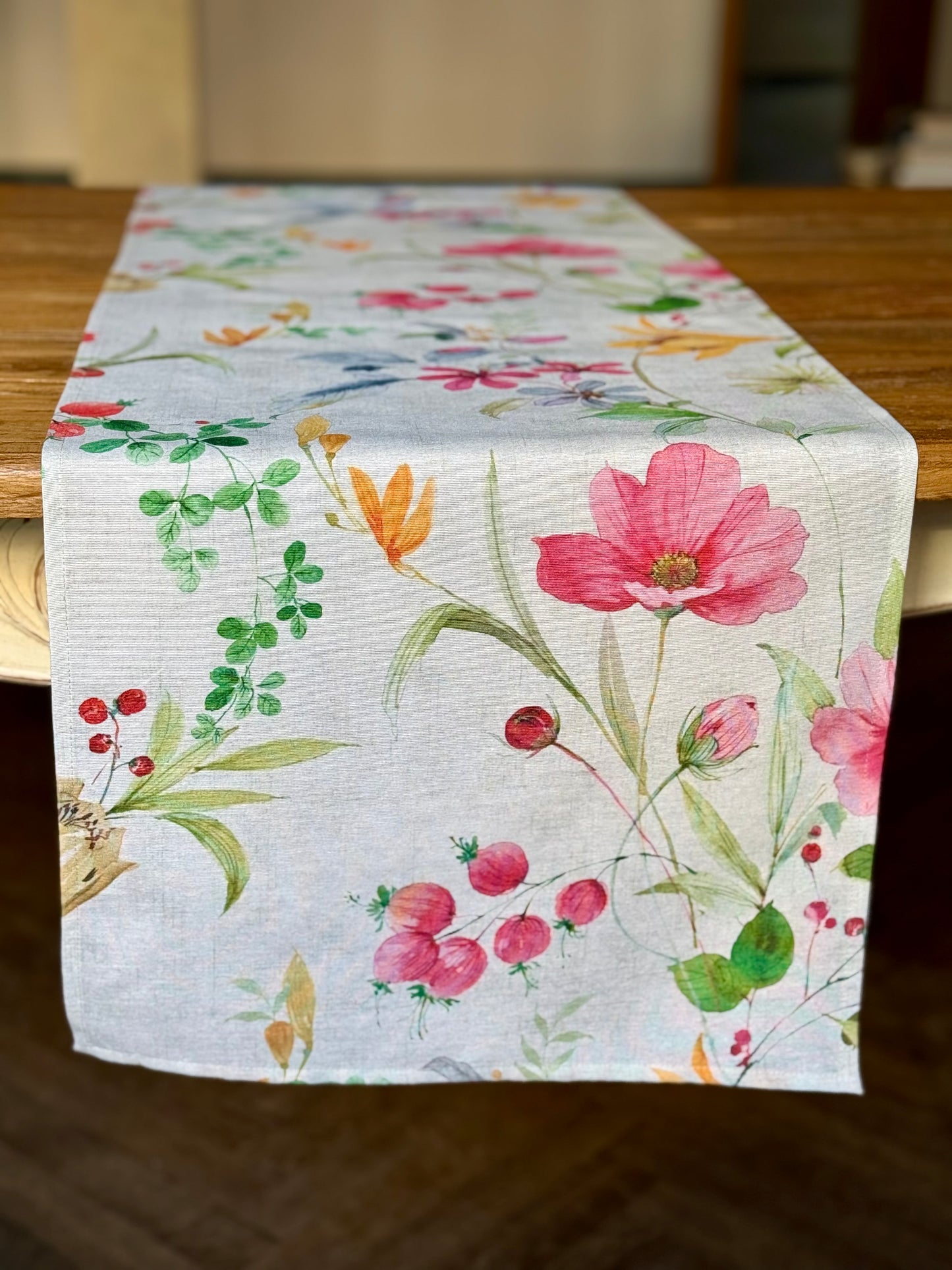 Table Runner, Poly-cotton Mix, Printed | Color in Bloom