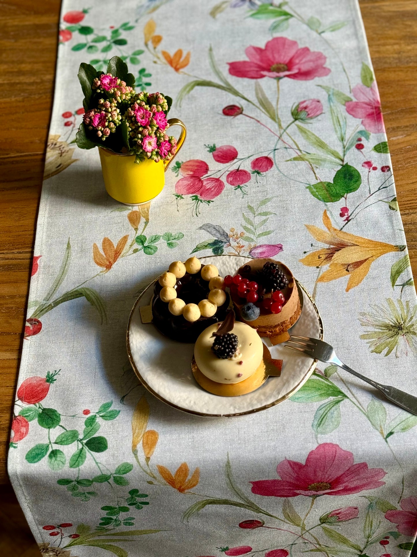 Table Runner, Poly-cotton Mix, Printed | Color in Bloom