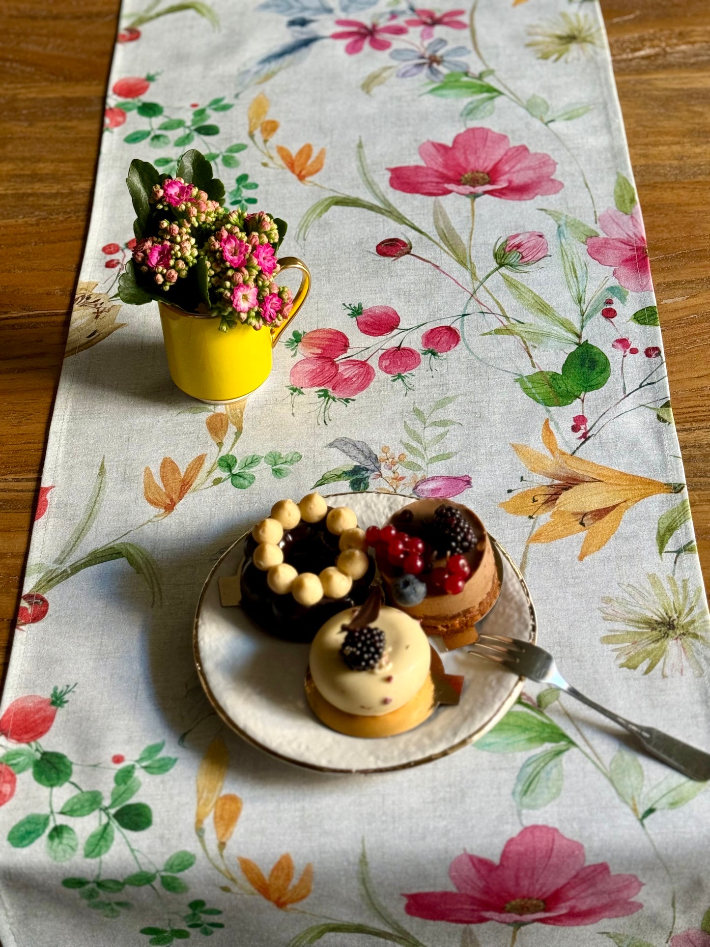 Table Runner, Poly-cotton Mix, Printed | Color in Bloom