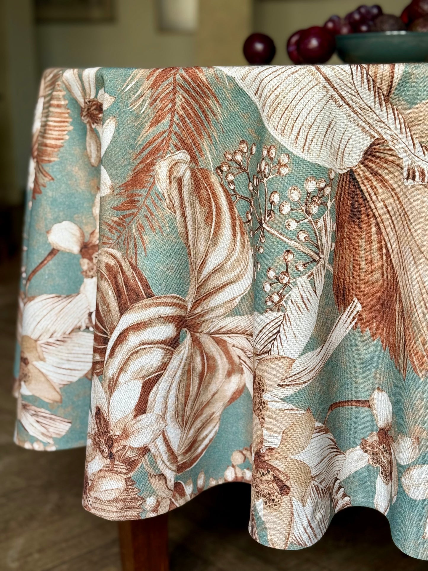 Round Tablecloth, linen-cotton mix | Terra Flora