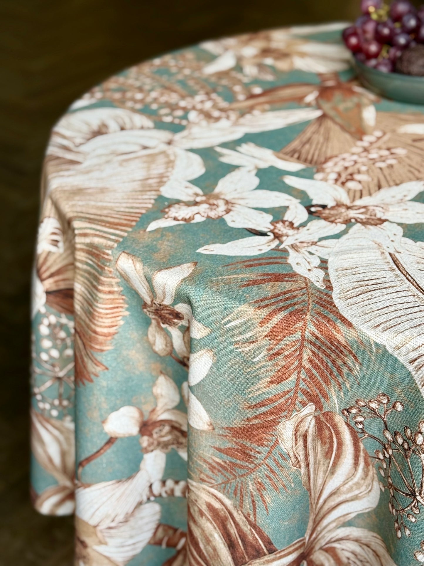 Round Tablecloth, linen-cotton mix | Terra Flora