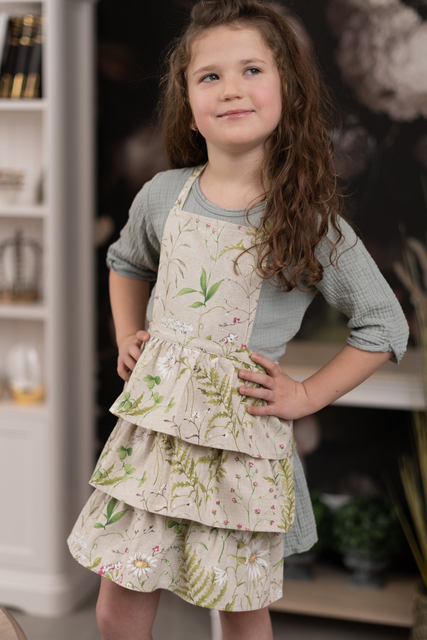 Kids Apron, Poly-Cotton Mix, Printed | Meadow Flowers