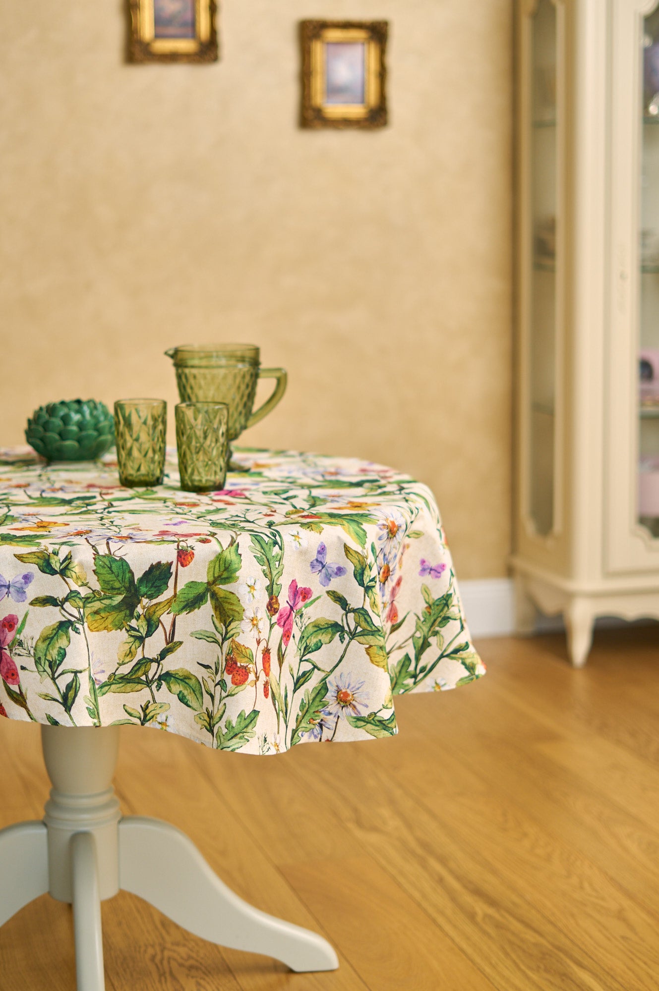 Round Tablecloth, 100% Cotton, Printed | Pirode June