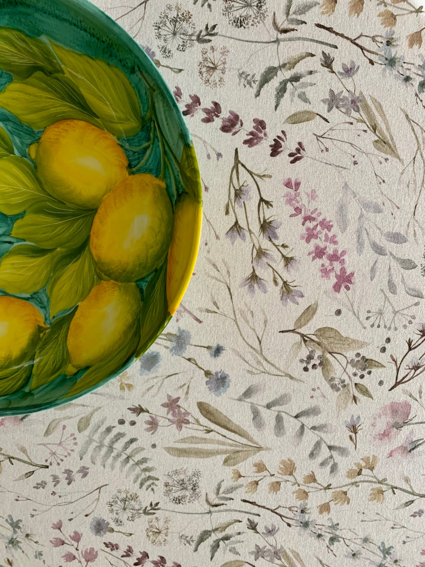 Round Tablecloth, Linen-Cotton Mix, Printed | Aitana