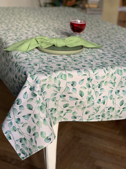 Rectangular Tablecloth, Recycled Cotton, Printed | Verde