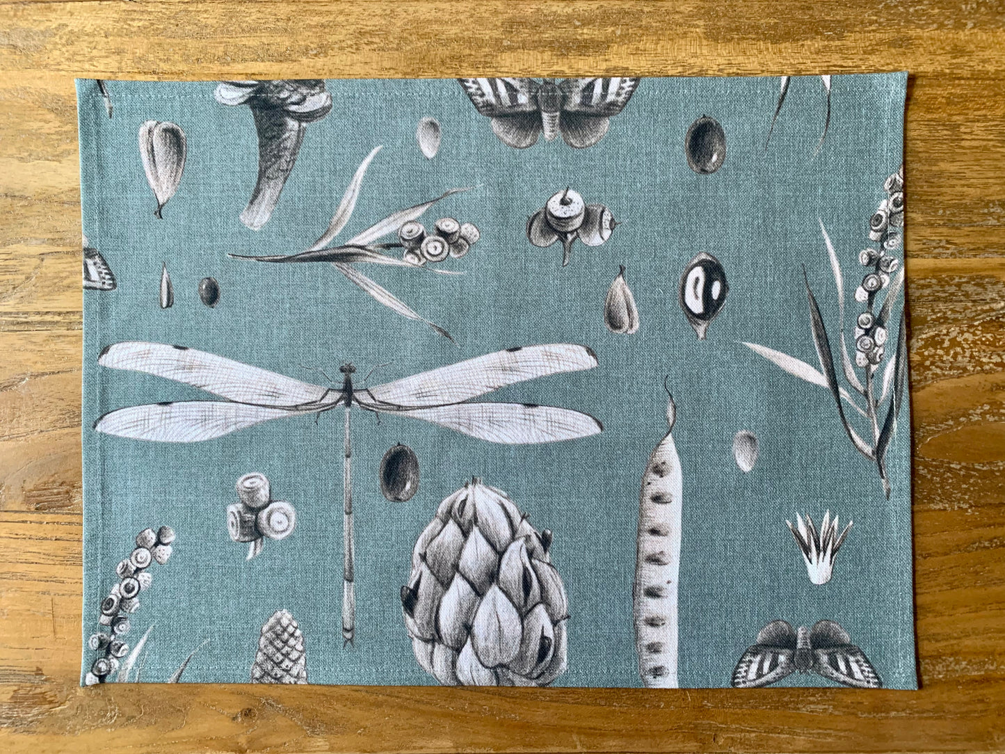Placemat 30 x 43 cm, 100% Cotton, Printed | Seeds Aqua